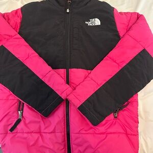 The North Face Kids Fuchsia and Black Puffer Jacket